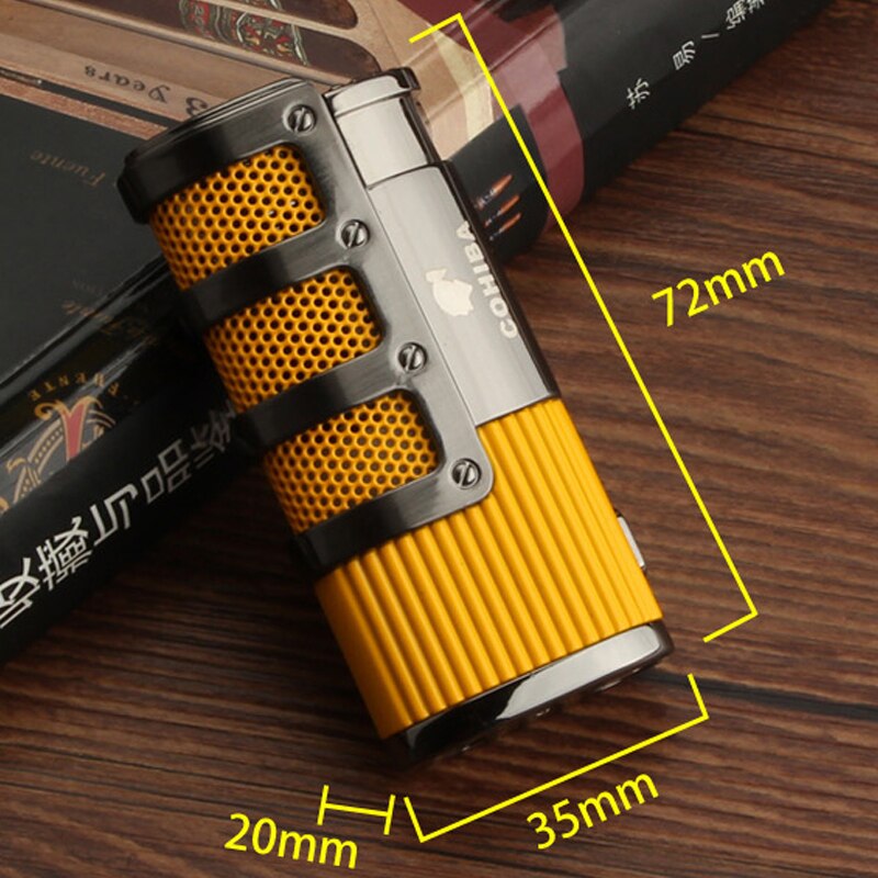 COHIBA Cigar Gas Lighter 3 Torch Jet Flame Windproof