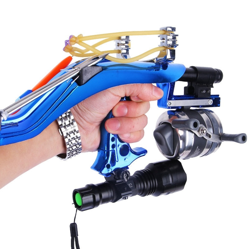 Outdoor Laser Slingshot Powerful Velocity Dart Shoting Fish Night Hunting Catch Fish Infrared Launcher Aiming Catapult Tool Set