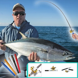 Telescopic Fishing Rod Collapsible Portable Pocket Mini Pen Pole Shape Travel Folded Fishing Rod With Reel Wheel
