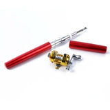 Telescopic Fishing Rod Collapsible Portable Pocket Mini Pen Pole Shape Travel Folded Fishing Rod With Reel Wheel